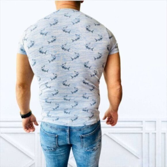 Brave Soul London- Henley Mako Shark short sleeve top​ - Picture 7 of 14